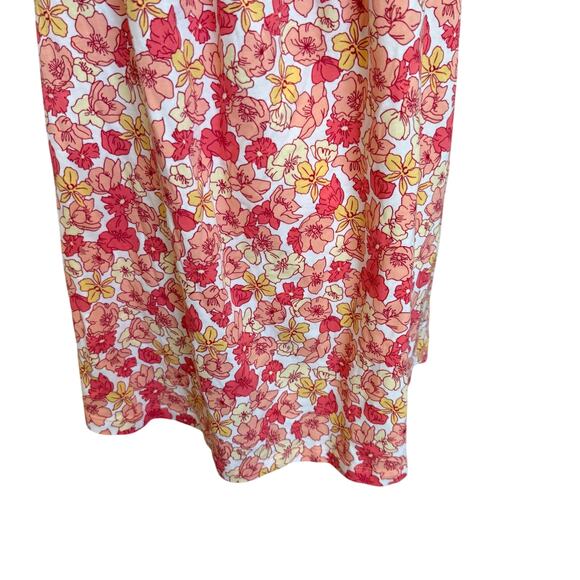 Lands End Top Women's Size XL 18 Floral Pink Lightweight Smocked Short Sleeve - Picture 3 of 10